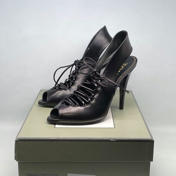 TOM FORD 105MM Leather Lace-Up Slingback Sandals size 39 - Picture 13 of 15